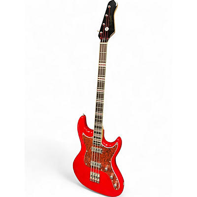 Used Hofner Galaxie Bass Red Electric Bass Guitar