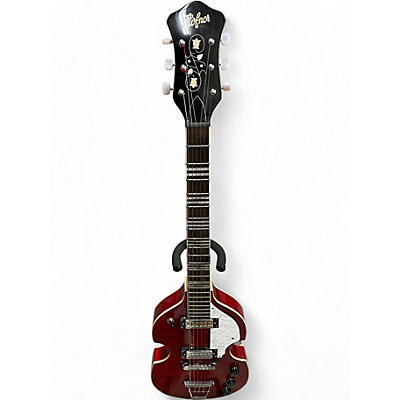 Used Hofner Ignition Series Candy Apple Red Hollow Body Electric Guitar