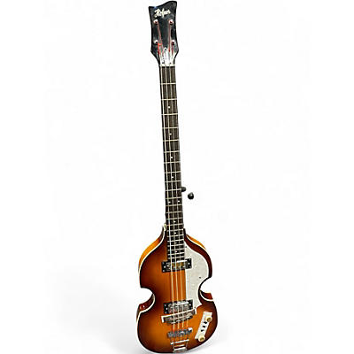 Used Hofner Ignition Series Vintage 4 String 2 Tone Sunburst Electric Bass Guitar