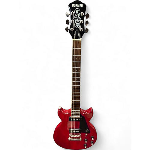 Used Hofner colorama Cherry Solid Body Electric Guitar Cherry