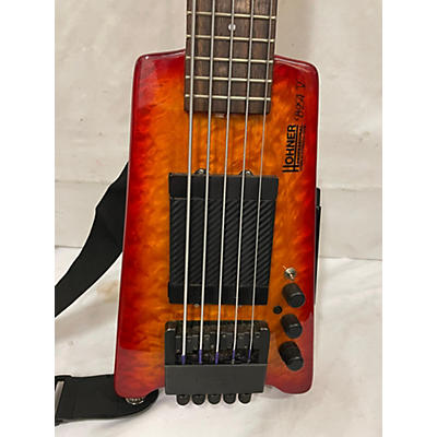 Used Hohner B2A V Headless Bass Sunburst Electric Bass Guitar