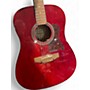 Used Hohner hw300g red  Acoustic Guitar red