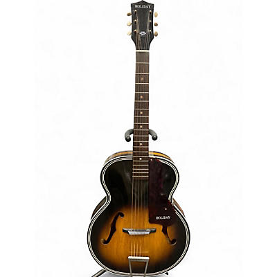Used Holiday F66 3 Color Sunburst Acoustic Guitar