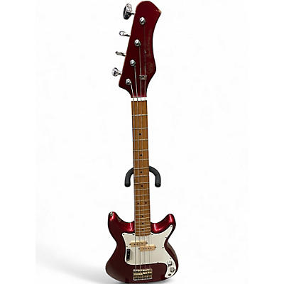 Used Hondo DELUXE 808 SHORT SCALE RED Electric Bass Guitar