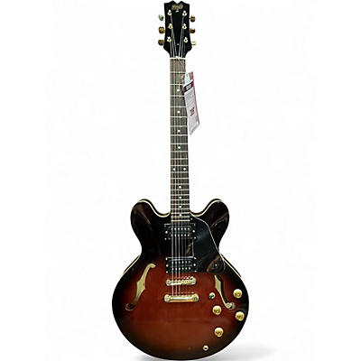 Used Hondo H935 2 Tone Sunburst Hollow Body Electric Guitar