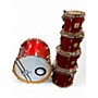 Used Houston Percussion Company 5 Piece HPC Custom All Maple Shell  Red Sparkle Drum Kit Red Sparkle