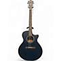 Used Ibanez AE100 Grand Auditorium Dark Tide Blue Flat Acoustic Electric Guitar Dark Tide Blue Flat
