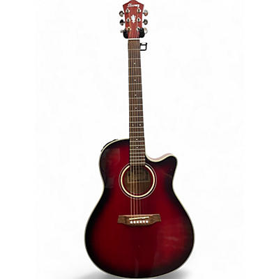 Ibanez Used Ibanez AE18 Red to Black Fade Acoustic Electric Guitar