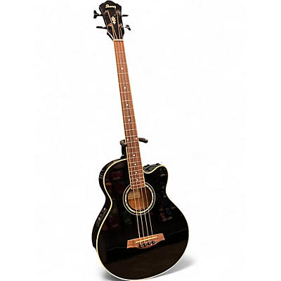 Used Ibanez AEB10BE-BK Black Acoustic Bass Guitar