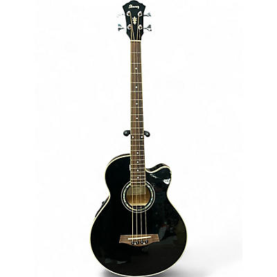 Used Ibanez AEB10E 4 STRING ACOUSTIC Black Acoustic Bass Guitar