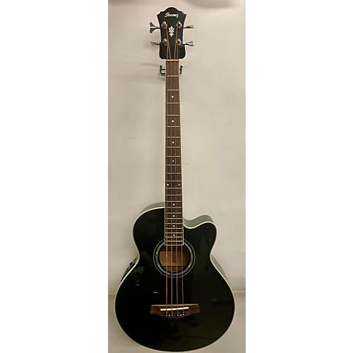 Ibanez Used Ibanez AEB10E Black Acoustic Bass Guitar Black