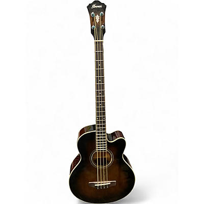 Used Ibanez AEB10E-DVS Brown Acoustic Bass Guitar