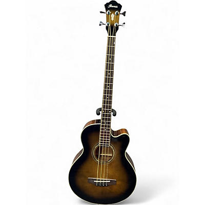 Used Ibanez AEB10E Trans Charcoal Acoustic Bass Guitar