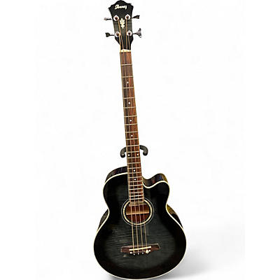 Used Ibanez AEB20E-TKS Trans Black Acoustic Bass Guitar