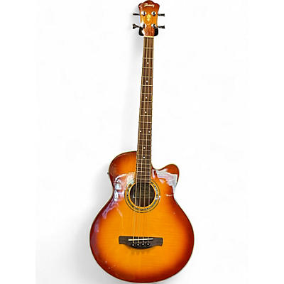 Used Ibanez AEB20E-VV Brown Burst Acoustic Bass Guitar