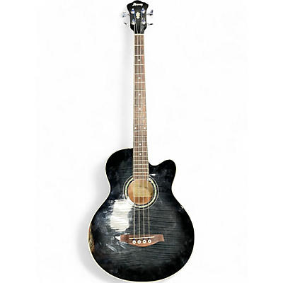 Used Ibanez AEB5E black green Acoustic Bass Guitar