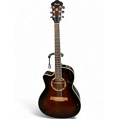 Used Ibanez AEF18E Left Handed 2 Tone Sunburst Acoustic Electric Guitar
