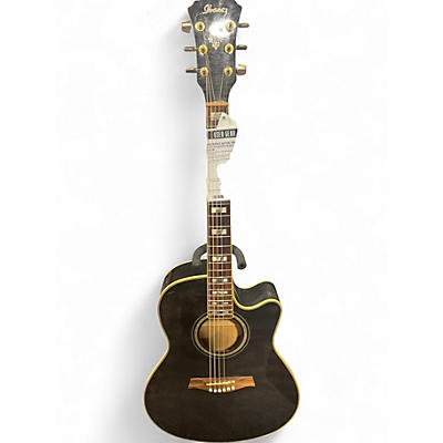 Used Ibanez AEF30E Trans Black Acoustic Electric Guitar