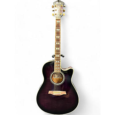 Ibanez Used Ibanez AEF30E Trans Purple Acoustic Electric Guitar