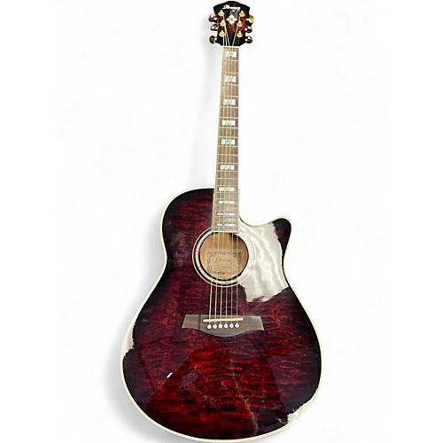 Used Ibanez AEF37E Crimson Red Burst Acoustic Electric Guitar Crimson Red Burst