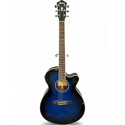 Used Ibanez AEG10II Blue Burst Acoustic Electric Guitar