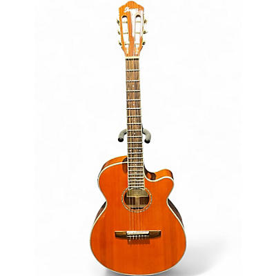 Used Ibanez AEG10NII TANGERINE HIGH GLOSS Classical Acoustic Electric Guitar