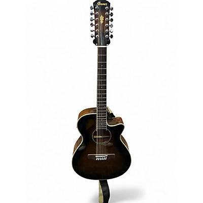 Used Ibanez AEG1812II TOBACCO BURST 12 String Acoustic Electric Guitar
