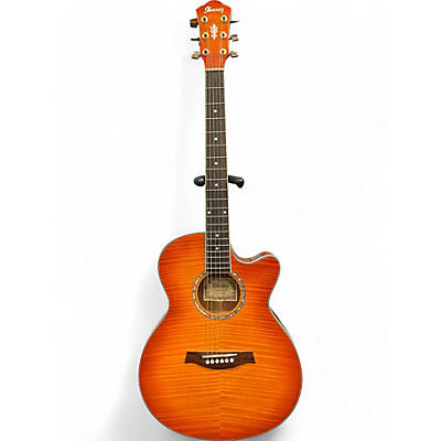 Ibanez Used Ibanez AEG20E orange Acoustic Electric Guitar