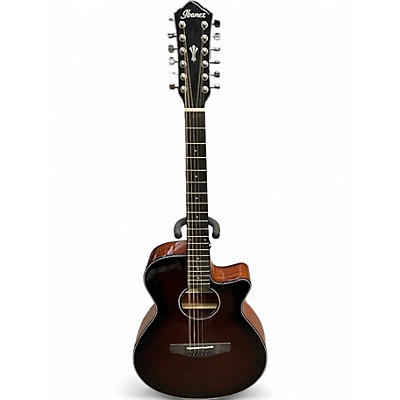 Used Ibanez AEG5012-DVH Tobacco Burst 12 String Acoustic Electric Guitar