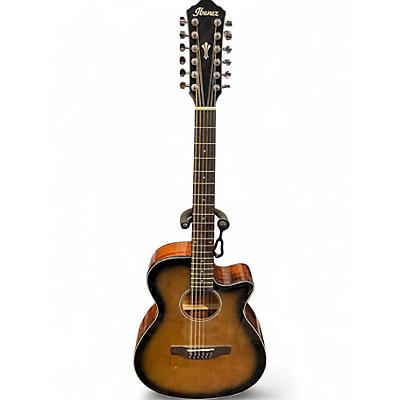 Used Ibanez AEG5012DVH Tobacco Burst 12 String Acoustic Electric Guitar