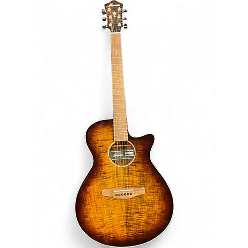 Used Ibanez AEG70 FLAMED MAPLE TOP TIGER BURST Acoustic Electric Guitar FLAMED MAPLE TOP TIGER BURST