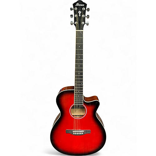 Used Ibanez AEG7TRH TRANSPARENT RED SUNBURST Acoustic Electric Guitar TRANSPARENT RED SUNBURST