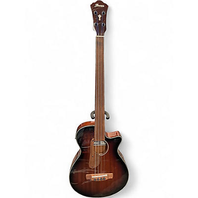 Used Ibanez AEGB24FE FRETLESS MAHOGANY SUNBURST Electric Bass Guitar
