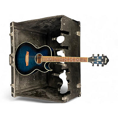 Used Ibanez AES10 TRANSPARENT BLUE Acoustic Electric Guitar