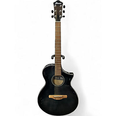 Used Ibanez AEWC400-TKS Trans Black Acoustic Electric Guitar