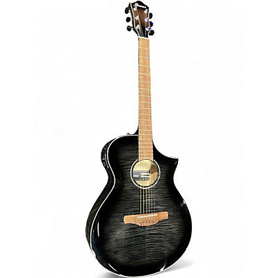 Used Ibanez AEWC400-TKS Trans Black Acoustic Electric Guitar