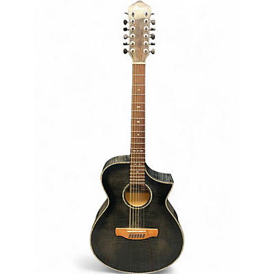Used Ibanez AEWC40112FMTKS Trans Black 12 String Acoustic Electric Guitar