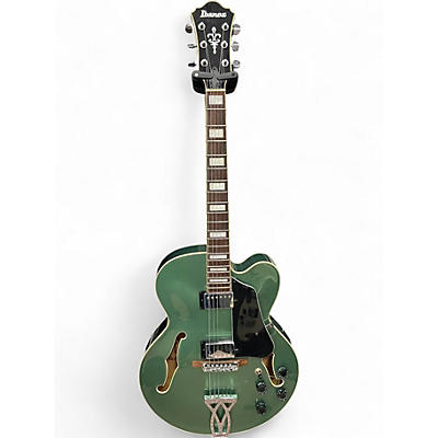 Used Ibanez AF75  Green Hollow Body Electric Guitar