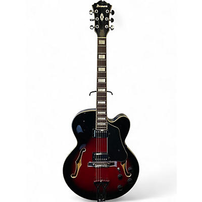 Used Ibanez AF75 Trans Red Burst Hollow Body Electric Guitar