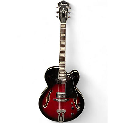 Used Ibanez AF75 Trans Red Hollow Body Electric Guitar