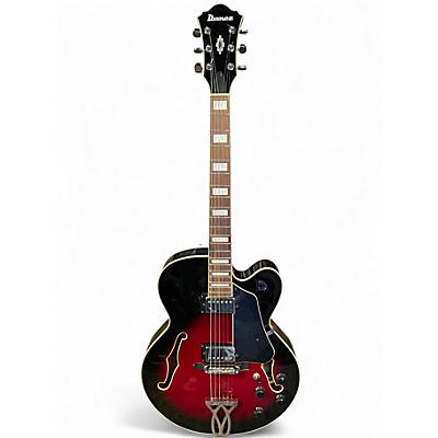 Used Ibanez AF75 Transparent Red Sunburst Hollow Body Electric Guitar