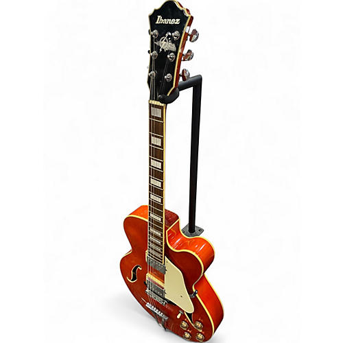 Used Ibanez AF75D Orange Hollow Body Electric Guitar Orange