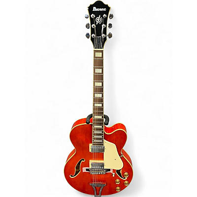 Used Ibanez AF75D Trans Orange Hollow Body Electric Guitar