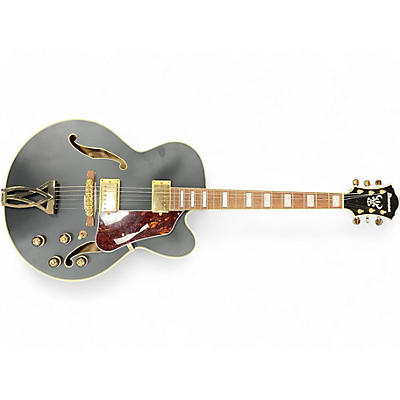 Used Ibanez AF75GBKF Flat Black Hollow Body Electric Guitar