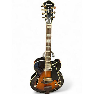 Used Ibanez AFJ957 7 String 3 Color Sunburst Hollow Body Electric Guitar