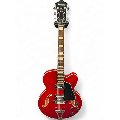 Used Ibanez AFS75 Artcore Trans Red Hollow Body Electric Guitar