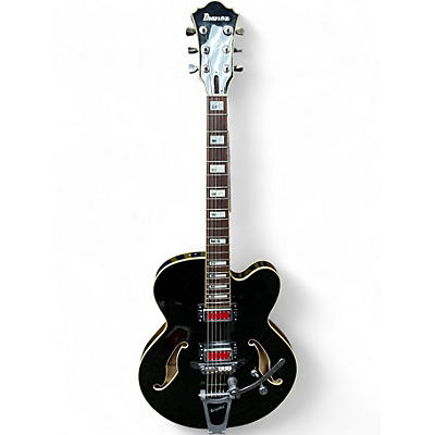 Used Ibanez AFS78T Bigsby Nebula Black Hollow Body Electric Guitar