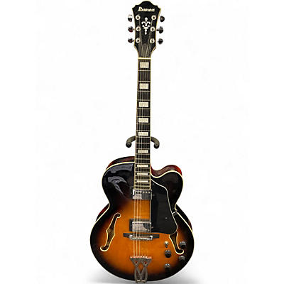 Used Ibanez AFV75 Tobacco Sunburst Hollow Body Electric Guitar