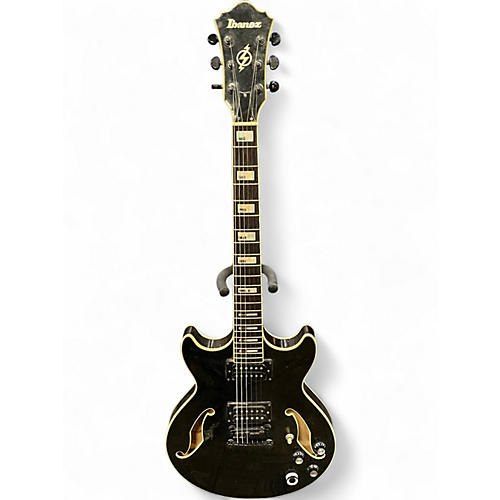 Used Ibanez AM77-NBK-12-01 BLACK SPARKLE Hollow Body Electric Guitar BLACK SPARKLE