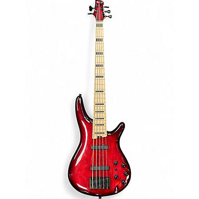 Used Ibanez ANB205 Adam Nitti Signature Trans Red Electric Bass Guitar